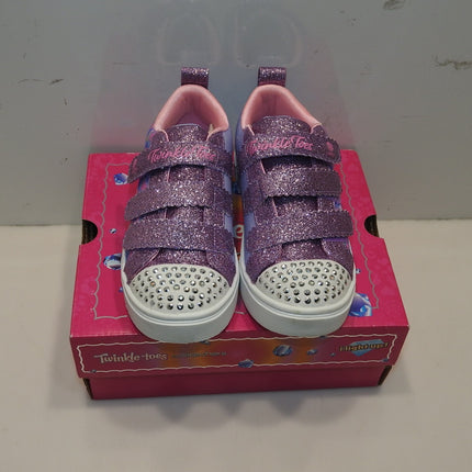 Skechers Girl's Twinkle Toes: Twinkle Sparks - Shining Hearts Sneaker, Purple/Mu