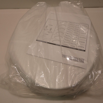 Faucet Morgan Elongated Slow-Close White Toilet Seat with Non-Slip Seat Bumpers,