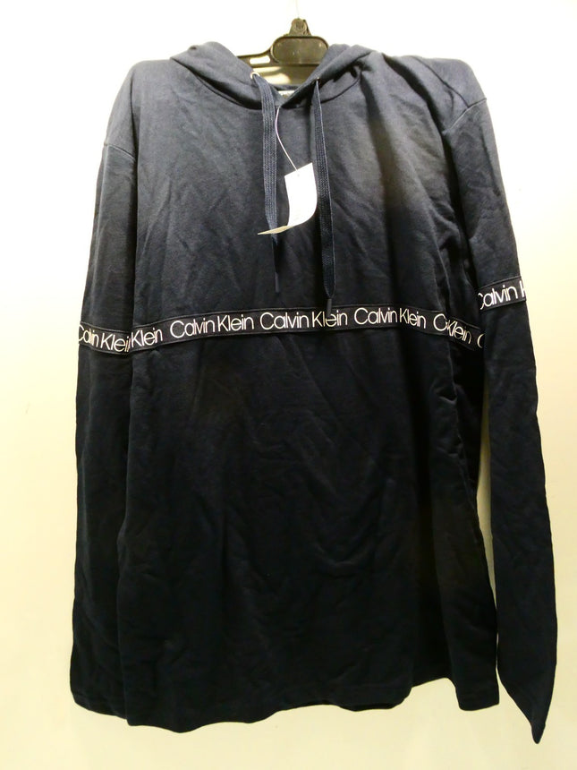 Calvin Klein Men's Long Sleeve Hoodie, Blue, Medium