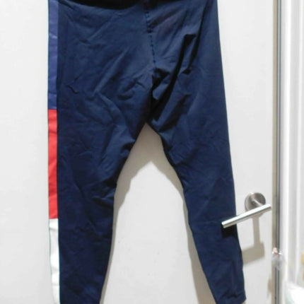 Tommy Hilfiger Women's Logo Waistband Multicolour Stripe Leggings Sky Captain LG