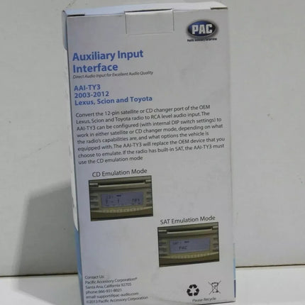 PAC AAI-TY3 Auxiliary Input Adapter for Select Lexus/Scion/Toyota Factory Radios