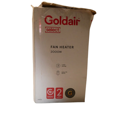 Goldair 2000W Upright Fan Heater with 2 Heat Settings and Adjustable Thermostat,