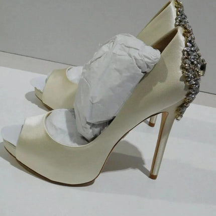 Badgley Mischka Women's Kiara Platform Pump, Ivory Size - 5.5 M US