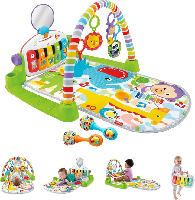 Fisher-Price Deluxe Kick 'N Play Piano Gym & Maracas Bundle [Multicolour]
