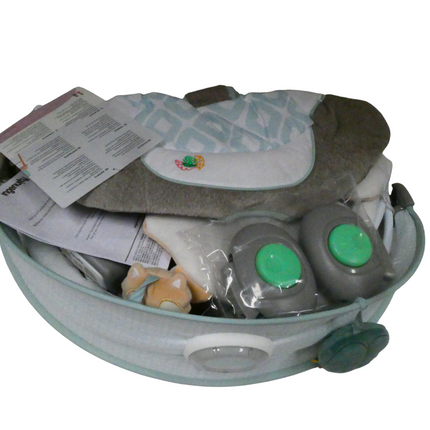 Ingenuity InLighten Baby Bouncer Seat with Light Up-Toy Bar and Bunny Tummy Time