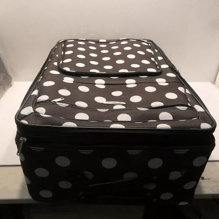 Rockland Vara Softside 3-Piece Upright Luggage Set, Black dot, 3-Piece Set