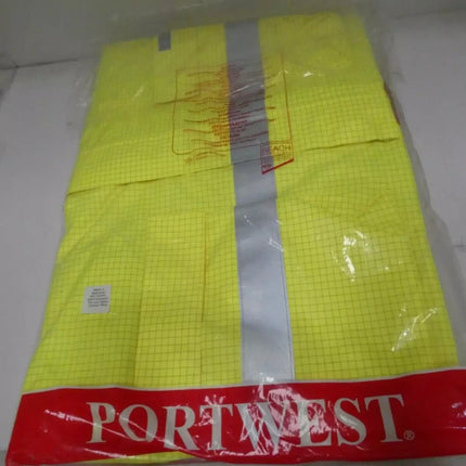 Portwest Mens Bizflame Hi-Vis Multi Lite Rain Jacket, Yellow, 3X-Large