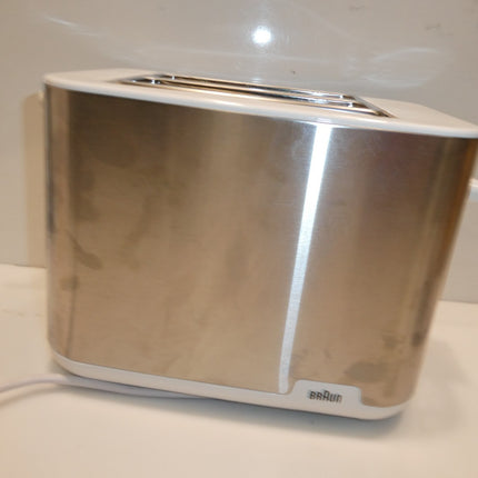 Braun PurShine 2 Slice Toaster White/Silver HT1510WH