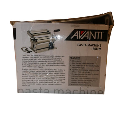Avanti Stainless Steel 180 Mm Pasta Making Machine - Silver