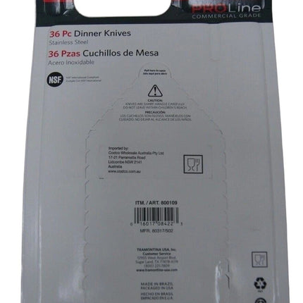 3 x Tramontina Pro Line 36 Dinner Knives Commercial Grade Stainless Steel