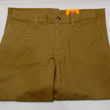 CARHARTT Men's Rugged Flex Loose Fit Canvas Utility Work Pant, Dark Khaki, 14