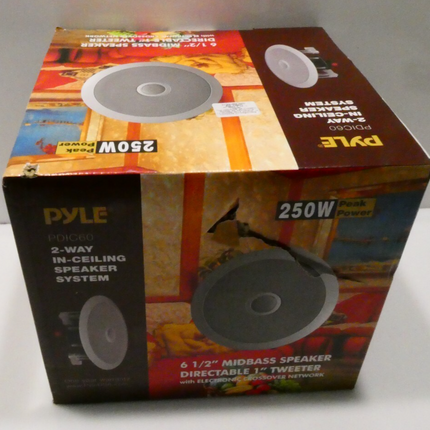 Pyle 6.5'' In-Wall/In-Ceiling Midbass Speakers (Pair) - 2-Way Woofer Speaker Sys