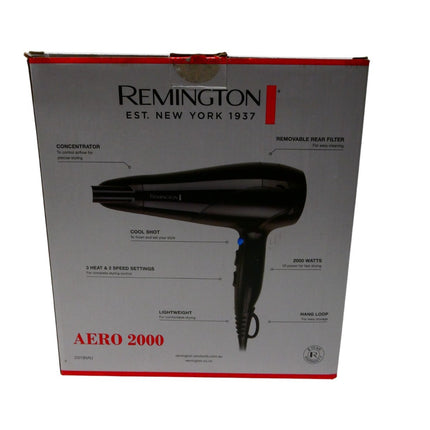 Remington D3190AU Aero 2000 Hair Dryer - Black