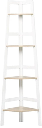 HelloFurniture 4 Tier Ladder Shelving Unit Display Stand Book Rack Corner Storag