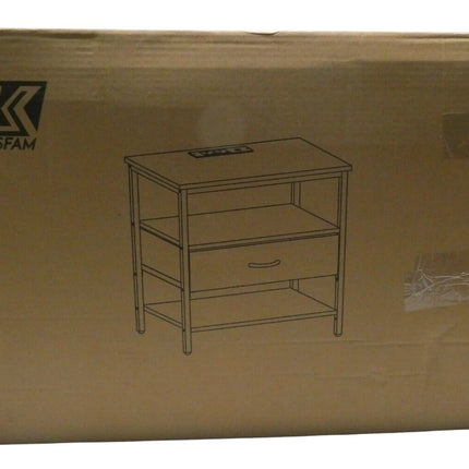 Kisfam Bedside Table,Side Table with Charging Station,End Table with USB Ports a