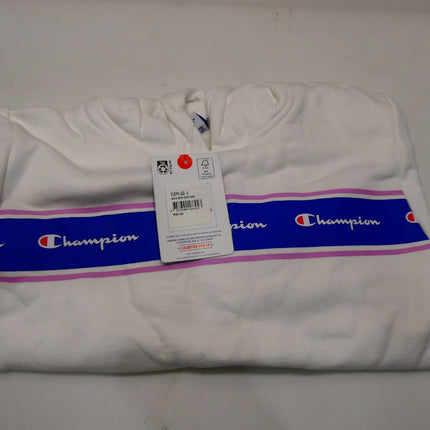 Champion Girl's Sporty Boxy Hoodie Hooded Sweatshirt, White, 8 UK