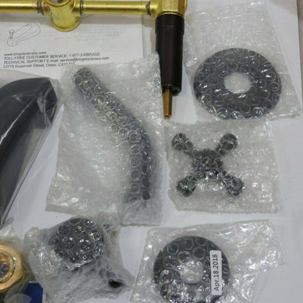 Kingston Brass KB245AX Twin Handle Tub and Shower Faucet with Decor Cross Handle