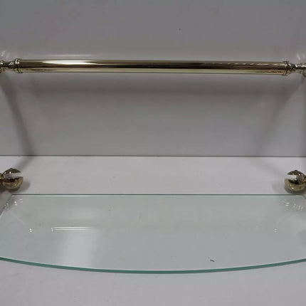 Allied Brass DT-33TB/18-PB Glass Shelf with Towel Bar, 18-Inch x 5-Inch