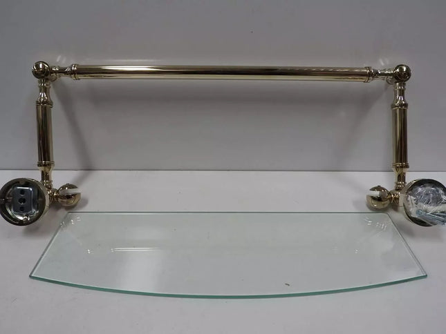 Allied Brass DT-33TB/18-PB Glass Shelf with Towel Bar, 18-Inch x 5-Inch