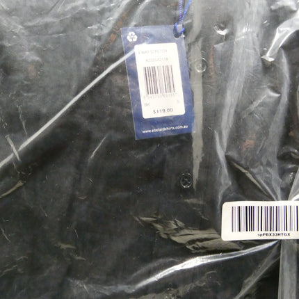 Abelard Men's 4 Way Stretch Poplin Slim Fit Dress Shirt, Black, S