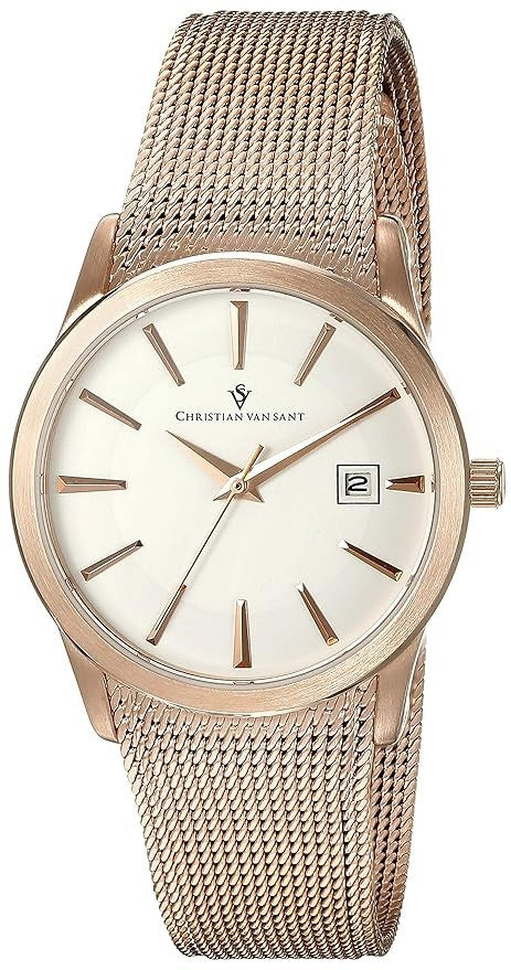 Christian Van Sant Women's CV2413 Analog Display Quartz Rose Gold Watch
