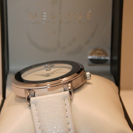 MESTIGE Womens Quartz Watch, Analog Display and Leather Strap MSWA3146