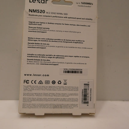 Lexar 256GB NM520 M.2 2242 NVMe SSD