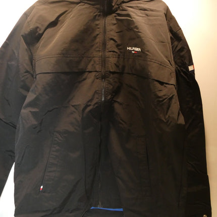 Tommy Hilfiger Men's LIC STOWAWAY HOODED JACKET BLACK, Black - Large