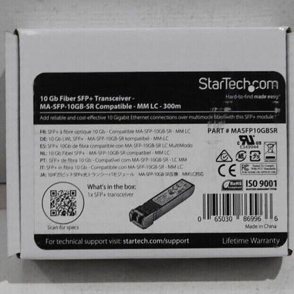 StarTech.com Cisco Meraki MA-SFP-10GB-SR Comp. SFP+ - 10GbE MMF Transceiver