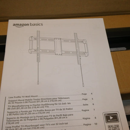 Amazon Basics Low Profile TV Wall Mount with Horizontal Post Installation Leveli