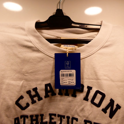 Champion Women's Heritage Archive Cropped T-Shirt, White, X-Large