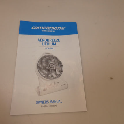 Companion Aerobreeze Lithium Powered Fan, 25 cm Size