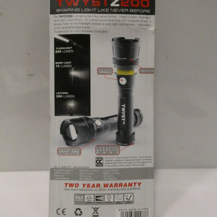 Iprotec TWYST Z 200 Lumens LED Light Flashlight Torch 89551