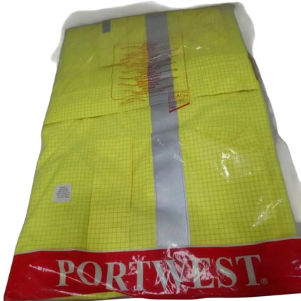 Portwest Mens Bizflame Hi-Vis Multi Lite Rain Jacket, Yellow, 3X-Large