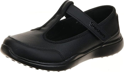 Skechers Girls T-Bar Mary Jane Sneaker, Black/Black, US 4