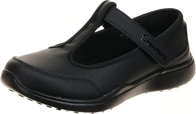 Skechers Girls T-Bar Mary Jane Sneaker, Black/Black, US 4
