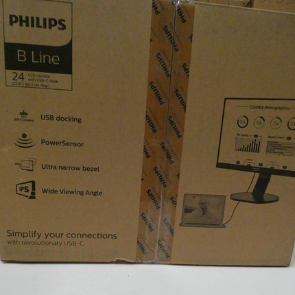 Philips 241B7QUPBEB- 24 Inch FHD Monitor, 75Hz, 5ms, IPS, USB-C Dock, Height Adj