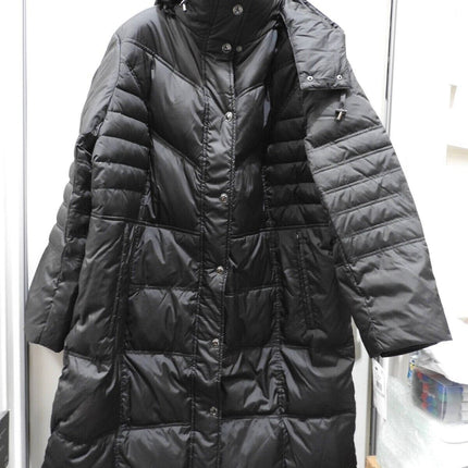 London Fog Women's Plus-Size Mid-Length Faux-Fur Collar Down Coat with Hood - 1X