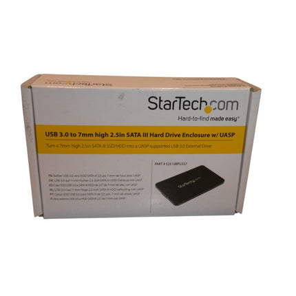 StarTech.com 2.5in USB 3.0 SATA Hard Drive Enclosure w/ UASP for Slim 7mm SATA 