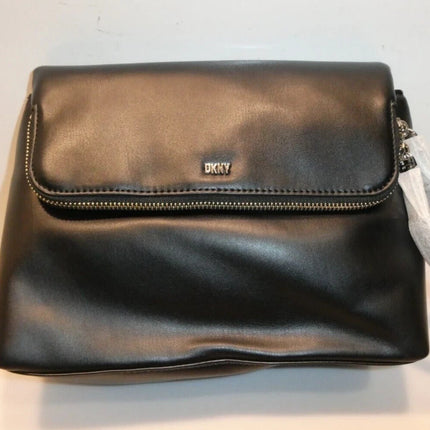 DKNY Women's Pandora Crossbody, Black/Silver