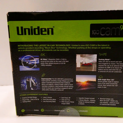 Uniden iGO CAM 90 4K Wi-Fi enabled Wide View Dash Cam