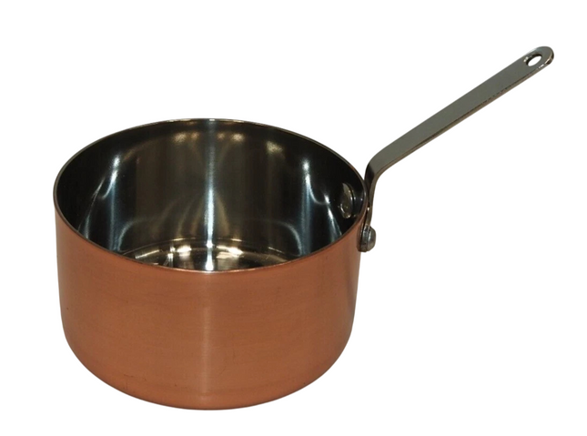 Winco DCWA-204C Copper Plated Stainless Steel 3-1/2" Diameter Mini Sauce Pan Ser