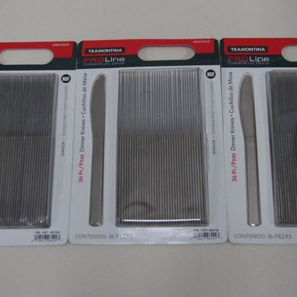 3 x Tramontina Pro Line 36 Dinner Knives Commercial Grade Stainless Steel