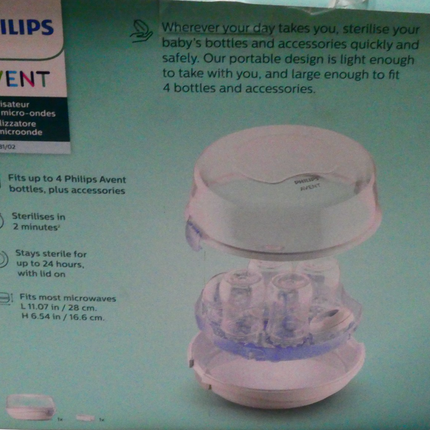 Philips Avent Microwave Steriliser SCF281/02 Kills 99.9% Germs BPA-Free Source