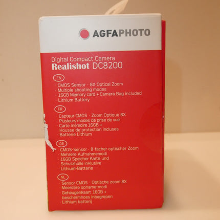 AgfaPhoto Realishot 8 x Optical Zoom 18MP CMOS Digital Camera - Pink