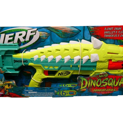 Nerf Dinosquad Armorstrike Dart Blaster, 8-Dart Rotating Drum, Drop Grip