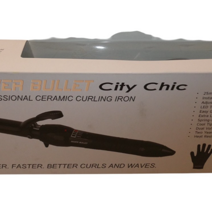 Silver Bullet City Chic Curling Iron, Black, 25mm