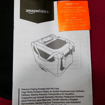 Amazon Basics Premium Folding Portable Soft Pet Crate - 53 x 38 x 38 cm - RED