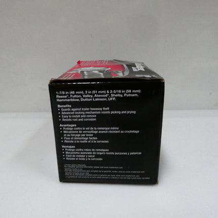 Master Lock 379ATPY Universal Trailer Hitch Lock, Black