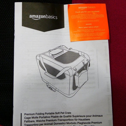 Amazon Basics Premium Folding Portable Soft Pet Crate - 53 x 38 x 38 cm - RED